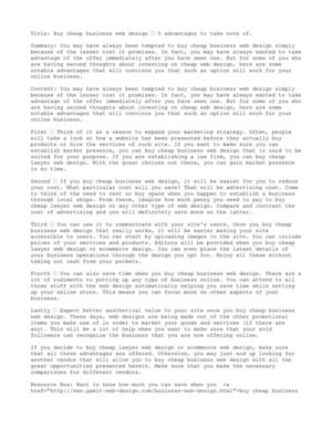 Buy cheap business web design – 5 advantages to take note of.