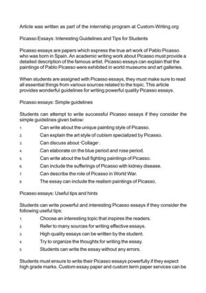 Analysis And Synthesis Essay Picasso Essays Interesting Guidelines And Tips For Students English Essay Writing Help also History Of English Essay Calamo Picasso Essays Interesting Guidelines And Tips For Students Essay On How To Start A Business