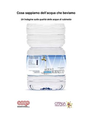 Cosa sappiamo dell’acqua che beviamo. Un’indagine sulla qualità delle acque di rubinetto