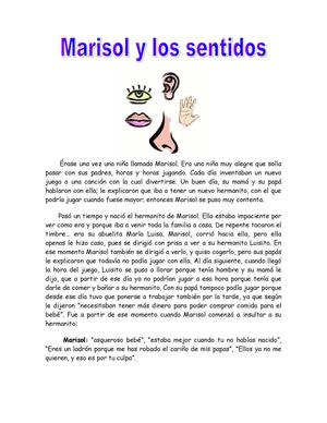 Cuento "Marisol y los sentidos"