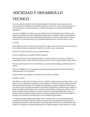 Sociedad y Desarrollo Tecnico