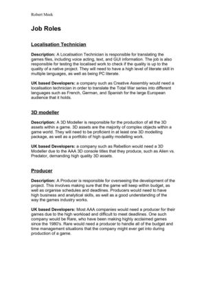 Job Roles