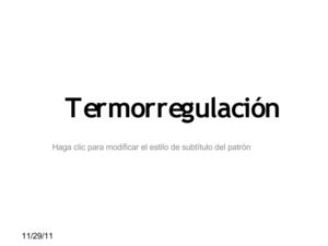 Termorregulación