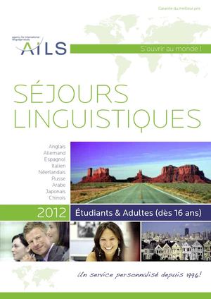 AILS séjours linguistiques | Brochure "Etudiants&Adultes" 2012