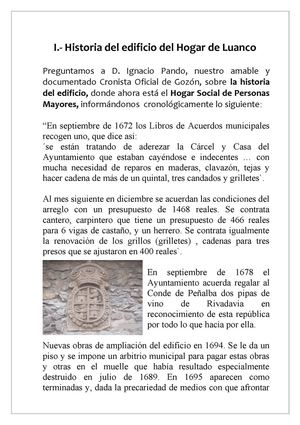 HISTORIA DEL HOGAR DE MAYORES DE LUANCO