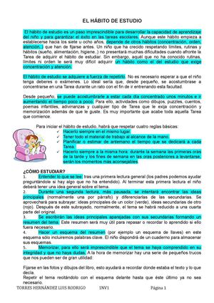 El habito de estudio.