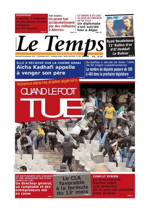 Le Temps d'Algérie Edition du Mercredi 30 Novembre 2011