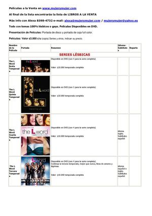 Películas, series y libros lesbicos gay a la venta