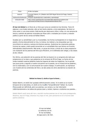 PRIMARIA-El mar de rafael-Mariano Coronas