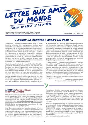 Lettre aux amis du monde N° 78