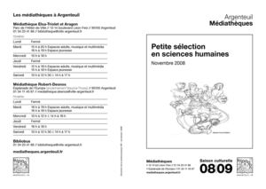 Petite sélection en sciences humaines