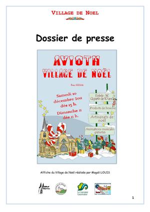 Le village de Noël d'Avioth 2011 - dossier de presse