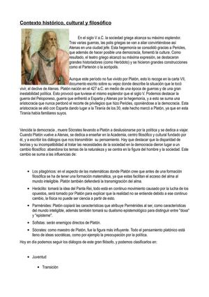 Platón (Contexto y Actualización)