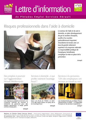 La lettre d'information de Pléiades Emploi Services Hérault - novembre/décembre2011
