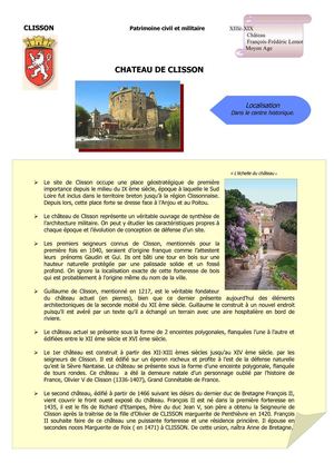 Fiches patrimoine Clisson