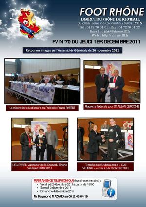 PV 70 du jeudi 1er décembre 2011
