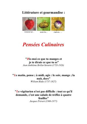 Littérature et gourmandise