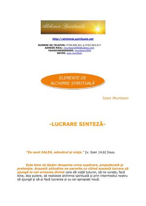 IOAN MUNTEAN - SINTEZA ELEMENTE DE ALCHIMIE SPIRITUALA