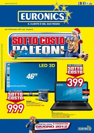Volantino Euronics Nazionale 2/12 al 11/12/2011