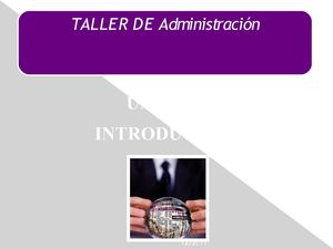 UNIDAD I TALLER DE ADMINISTRACION
