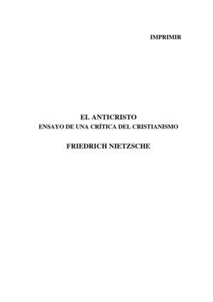 Anticristo de Nietzche