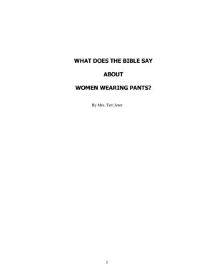 What does the Bible Say About Women Wearing Pants - by Mrs Teri Jeter