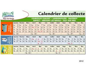 Calendrier 2012 Secteur COURCELLES-CHAUSSY