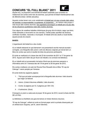 Concurs "El full blanc"