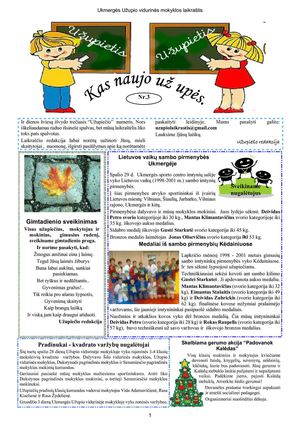 Užupio vidurinės mokyklos laikraštėlis "Užupietis". Nr. 3