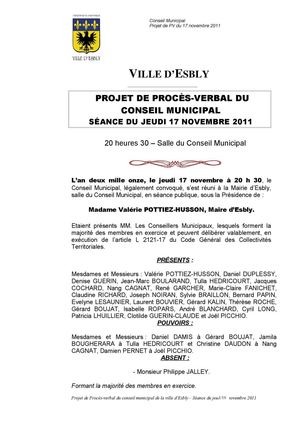 PV 17 NOVEMBRE 2011 -RAG