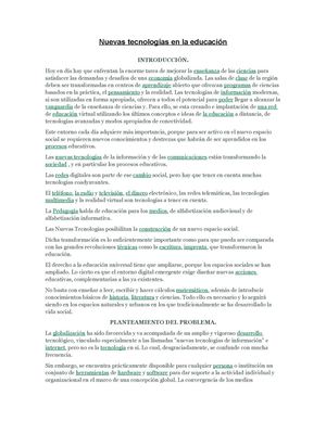 Nuevas tecnologías en la educación