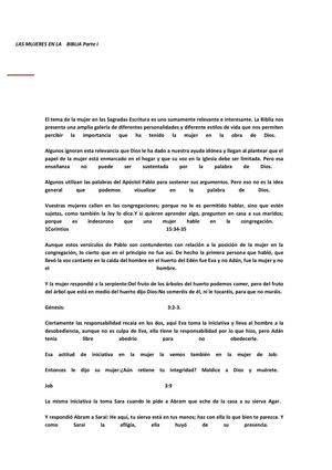 LAS MUJERES EN LA BIBLIA
