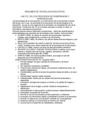 RESUMEN DE TECNOLOGIA EDUCATIVA.