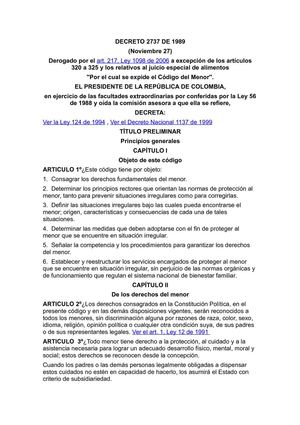 CODIGO DEL MENOR COLOMBIA