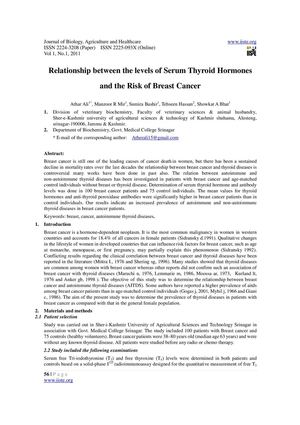 Calaméo - Relationship between the levels of Serum Thyroid Hormones and ...