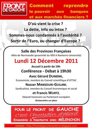 Conférence débat 12 décembre 2011 Nanterre