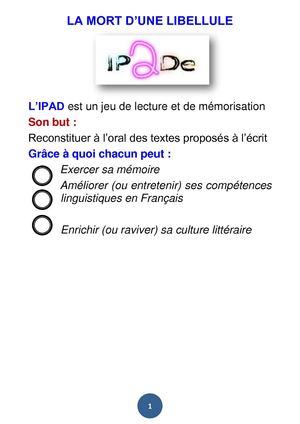 La mort d'une libellule