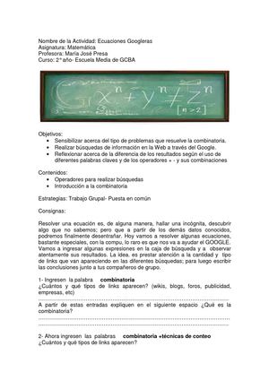 Ecuaciones Googleras
