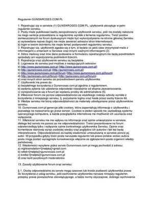 Regulamin NighTrain Station - www.gunsnroses.com.pl