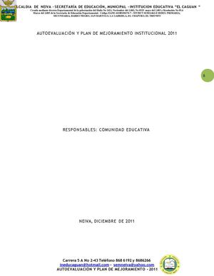 Plan De Mejoramiento 2011
