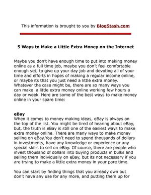 5 Ways to Make a Little Extra Money on the Internet