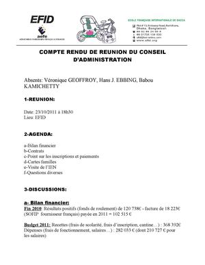 CA octobre 2011