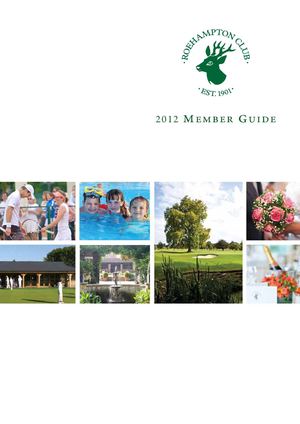 ROEHAMPTON MEMBER GUIDE
