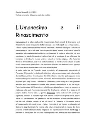 La cultura rinascimentale