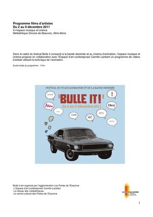 Bulle it! films d'animation d'artistes contemporains