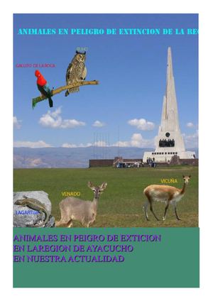 ANIMALES EN PELIGRO DE EXTINCION EN LA REGION SIERRA DE AYACUCHO 