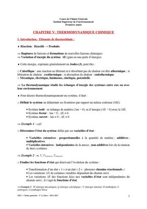 Cahpitre 5 de Chimie