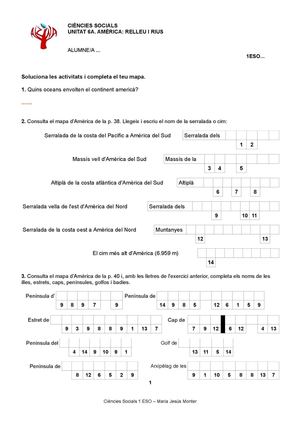 Amèrica: relleu i rius (quadern d'activitats)
