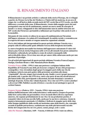 relazione sul rinascimento