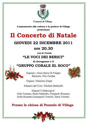 manifesto concerto di Pozzolo corale Le voci dei Berici